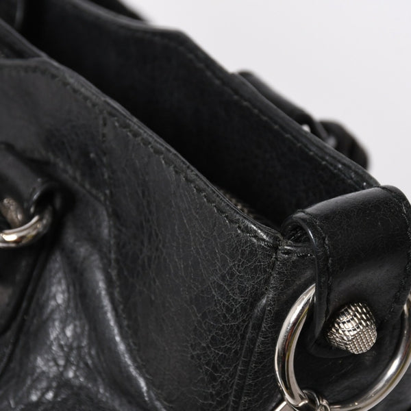 BALENCIAGA バレンシアガ ザ ジャイアント ヴェロ ハンドバッグ 282010 ショルダーバッグ 2WAY ブラック シルバー金具 美品 中古 4a006966