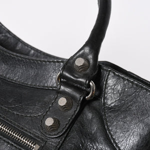 BALENCIAGA バレンシアガ ザ ジャイアント ヴェロ ハンドバッグ 282010 ショルダーバッグ 2WAY ブラック シルバー金具 美品 中古 4a006966
