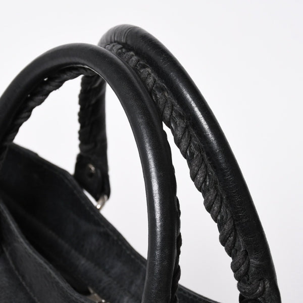 BALENCIAGA バレンシアガ ザ ジャイアント ヴェロ ハンドバッグ 282010 ショルダーバッグ 2WAY ブラック シルバー金具 美品 中古 4a006966