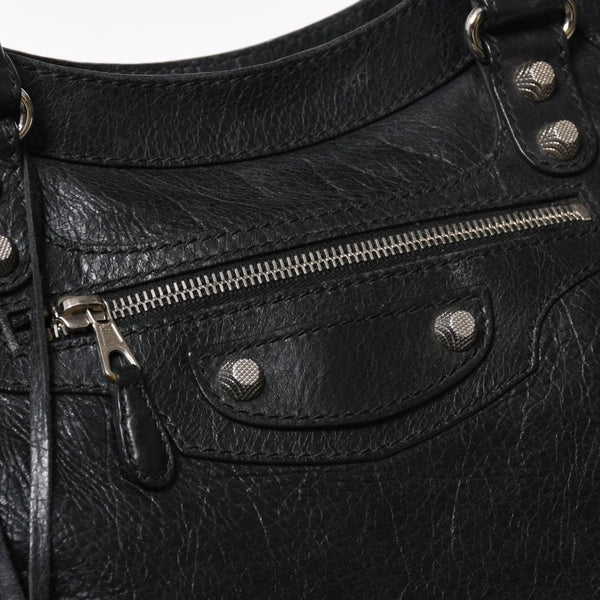 BALENCIAGA バレンシアガ ザ ジャイアント ヴェロ ハンドバッグ 282010 ショルダーバッグ 2WAY ブラック シルバー金具 美品 中古 4a006966