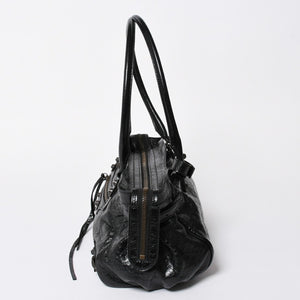 極美品 BALENCIAGA バレンシアガ ル シティ イーストウェスト トートバッグ 845704 ショルダーバッグ 現行モデル ブラック ブロンズ金具 中古 4a006964