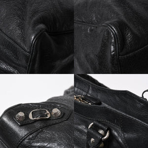 BALENCIAGA バレンシアガ ザ ジャイアント ヴェロ ハンドバッグ 282010 ショルダーバッグ 2WAY ブラック シルバー金具 美品 中古 4a006966
