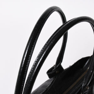極美品 BALENCIAGA バレンシアガ ル シティ イーストウェスト トートバッグ 845704 ショルダーバッグ 現行モデル ブラック ブロンズ金具 中古 4a006964