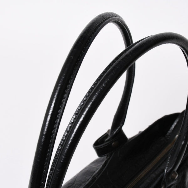 極美品 BALENCIAGA バレンシアガ ル シティ イーストウェスト トートバッグ 845704 ショルダーバッグ 現行モデル ブラック ブロンズ金具 中古 4a006964