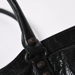 極美品 BALENCIAGA バレンシアガ ル シティ イーストウェスト トートバッグ 845704 ショルダーバッグ 現行モデル ブラック ブロンズ金具 中古 4a006964