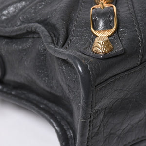 極美品 BALENCIAGA バレンシアガ LE CITY MINI ミニ シティ ハンドバッグ ショルダーバッグ 2WAYバッグ 309544 グレー ゴールド金具 中古 4a006988