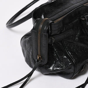 極美品 BALENCIAGA バレンシアガ ル シティ イーストウェスト トートバッグ 845704 ショルダーバッグ 現行モデル ブラック ブロンズ金具 中古 4a006964