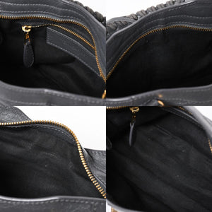 極美品 BALENCIAGA バレンシアガ LE CITY MINI ミニ シティ ハンドバッグ ショルダーバッグ 2WAYバッグ 309544 グレー ゴールド金具 中古 4a006988