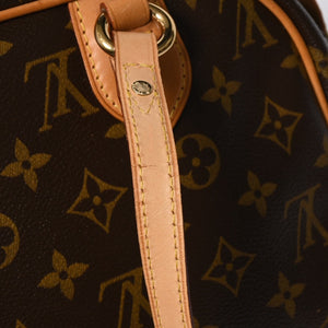 極美品 LOUIS VUITTON ルイヴィトン モントルグイユ PM ハンドバッグ M95565 PVC ヌメ革 ブラウン ゴールド金具 中古 4a006972