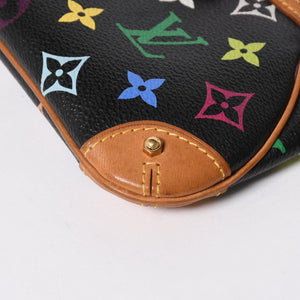 極美品 LOUIS VUITTON ルイヴィトン ポーチ M60097 ポシェット ミラMM モノグラムマルチカラー 村上隆 ブラック 中古 4a007194
