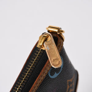 極美品 LOUIS VUITTON ルイヴィトン ポーチ M60097 ポシェット ミラMM モノグラムマルチカラー 村上隆 ブラック 中古 4a007194