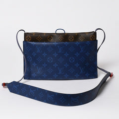 極美品 LOUIS VUITTON ルイヴィトンパシフィック スプリット サコッシュ M43854 モノグラム コバルト ブルー 中古 4a006937