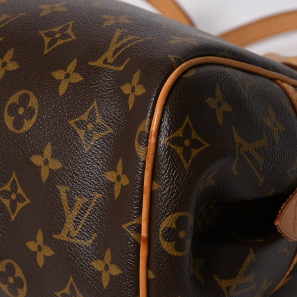 極美品 LOUIS VUITTON ルイヴィトン モントルグイユ PM ハンドバッグ M95565 PVC ヌメ革 ブラウン ゴールド金具 中古 4a006972