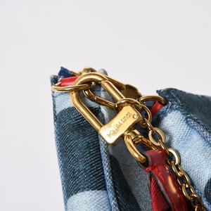 極美品 LOUIS VUITTON ルイヴィトン ミュルティポシェット アクセソワール アクセサリーポーチ M44990 デニム モノグラム 中古 4a006951