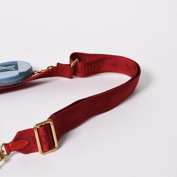 極美品 LOUIS VUITTON ルイヴィトン ミュルティポシェット アクセソワール アクセサリーポーチ M44990 デニム モノグラム 中古 4a006951