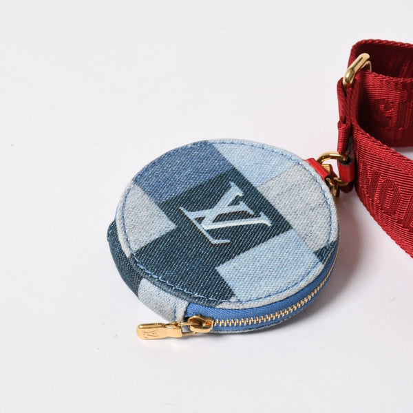 極美品 LOUIS VUITTON ルイヴィトン ミュルティポシェット アクセソワール アクセサリーポーチ M44990 デニム モノグラム 中古 4a006951