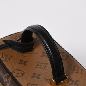 極美品 LOUIS VUITTON ルイヴィトン ヴァニティー・チェーン ポーチ モノグラム・リバース M47125 ブラウン ゴールド金具 中古 4a007059
