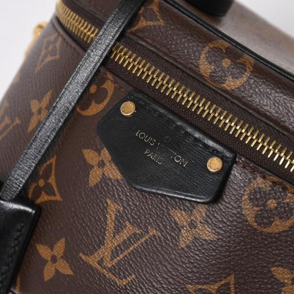 極美品 LOUIS VUITTON ルイヴィトン ヴァニティー・チェーン ポーチ モノグラム・リバース M47125 ブラウン ゴールド金具 中古 4a007059
