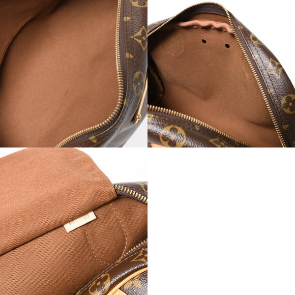 極美品 LOUIS VUITTON ルイヴィトン モントルグイユ PM ハンドバッグ M95565 PVC ヌメ革 ブラウン ゴールド金具 中古 4a006972