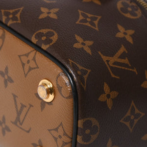 極美品 LOUIS VUITTON ルイヴィトン ヴァニティー・チェーン ポーチ モノグラム・リバース M47125 ブラウン ゴールド金具 中古 4a007059
