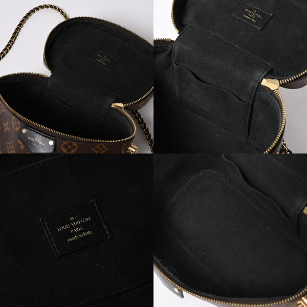 極美品 LOUIS VUITTON ルイヴィトン ヴァニティー・チェーン ポーチ モノグラム・リバース M47125 ブラウン ゴールド金具 中古 4a007059