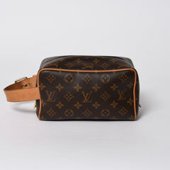 LOUIS VUITTON ルイヴィトン ロッカー ドップ キット クラッチポーチバッグ M83112 ブラウン ゴールド金具 美品 中古 4a006939