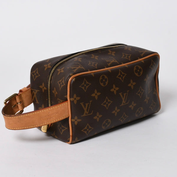 LOUIS VUITTON ルイヴィトン ロッカー ドップ キット クラッチポーチバッグ M83112 ブラウン ゴールド金具 美品 中古 4a006939