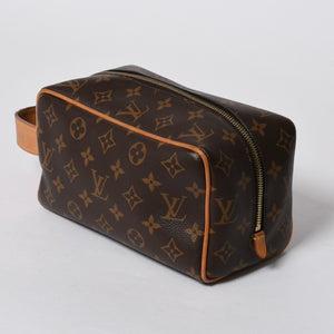 LOUIS VUITTON ルイヴィトン ロッカー ドップ キット クラッチポーチバッグ M83112 ブラウン ゴールド金具 美品 中古 4a006939
