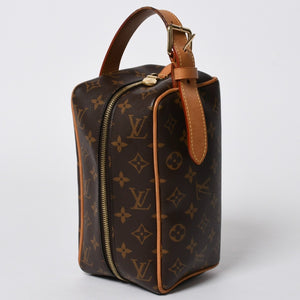 LOUIS VUITTON ルイヴィトン ロッカー ドップ キット クラッチポーチバッグ M83112 ブラウン ゴールド金具 美品 中古 4a006939