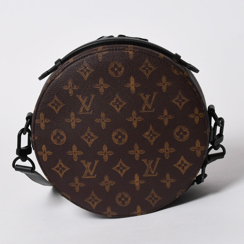 新品同様 LOUIS VUITTON ルイヴィトン ホイール ボックス ショルダーバッグ M59706 モノグラムキャンバス カーフレザー マッドブラック金具 中古 4a007198
