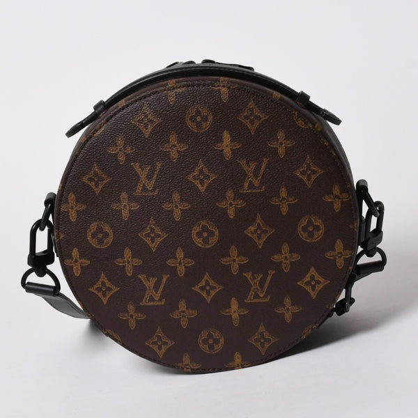 新品同様 LOUIS VUITTON ルイヴィトン ホイール ボックス ショルダーバッグ M59706 モノグラムキャンバス カーフレザー マッドブラック金具 中古 4a007198
