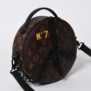 新品同様 LOUIS VUITTON ルイヴィトン ホイール ボックス ショルダーバッグ M59706 モノグラムキャンバス カーフレザー マッドブラック金具 中古 4a007198