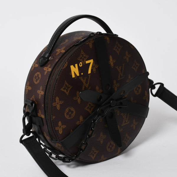 新品同様 LOUIS VUITTON ルイヴィトン ホイール ボックス ショルダーバッグ M59706 モノグラムキャンバス カーフレザー マッドブラック金具 中古 4a007198