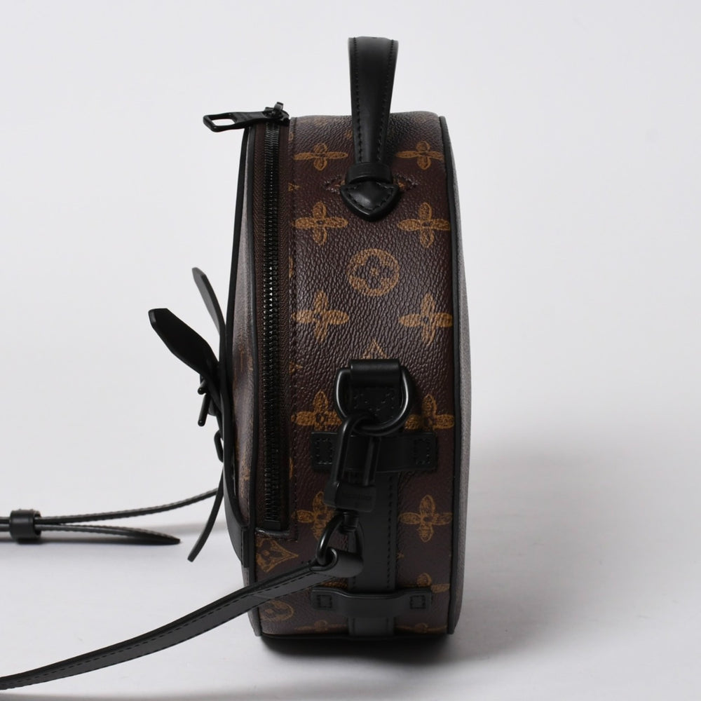 新品同様 LOUIS VUITTON ルイヴィトン ホイール ボックス ショルダーバッグ M59706 モノグラムキャンバス カーフレザー マッドブラック金具 中古 4a007198