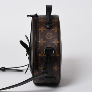 新品同様 LOUIS VUITTON ルイヴィトン ホイール ボックス ショルダーバッグ M59706 モノグラムキャンバス カーフレザー マッドブラック金具 中古 4a007198