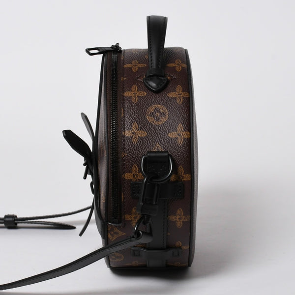 新品同様 LOUIS VUITTON ルイヴィトン ホイール ボックス ショルダーバッグ M59706 モノグラムキャンバス カーフレザー マッドブラック金具 中古 4a007198