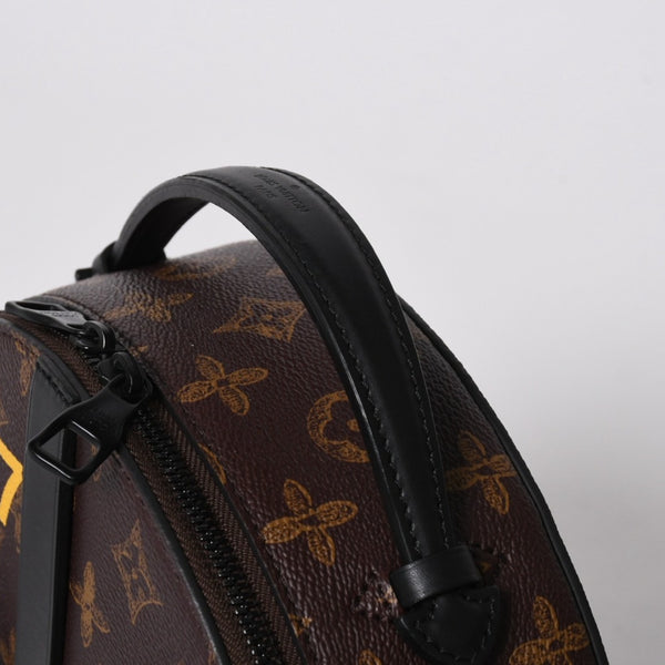 新品同様 LOUIS VUITTON ルイヴィトン ホイール ボックス ショルダーバッグ M59706 モノグラムキャンバス カーフレザー マッドブラック金具 中古 4a007198