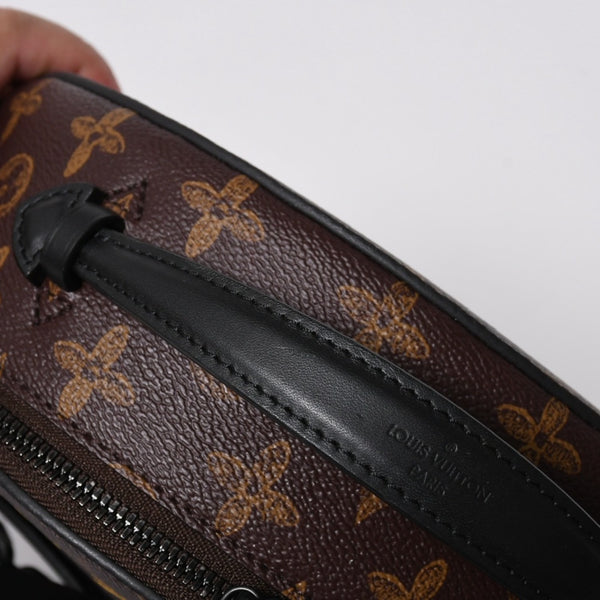 新品同様 LOUIS VUITTON ルイヴィトン ホイール ボックス ショルダーバッグ M59706 モノグラムキャンバス カーフレザー マッドブラック金具 中古 4a007198