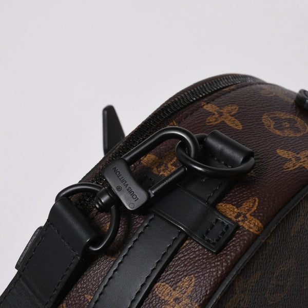 新品同様 LOUIS VUITTON ルイヴィトン ホイール ボックス ショルダーバッグ M59706 モノグラムキャンバス カーフレザー マッドブラック金具 中古 4a007198