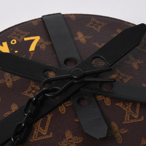 新品同様 LOUIS VUITTON ルイヴィトン ホイール ボックス ショルダーバッグ M59706 モノグラムキャンバス カーフレザー マッドブラック金具 中古 4a007198