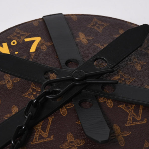 新品同様 LOUIS VUITTON ルイヴィトン ホイール ボックス ショルダーバッグ M59706 モノグラムキャンバス カーフレザー マッドブラック金具 中古 4a007198