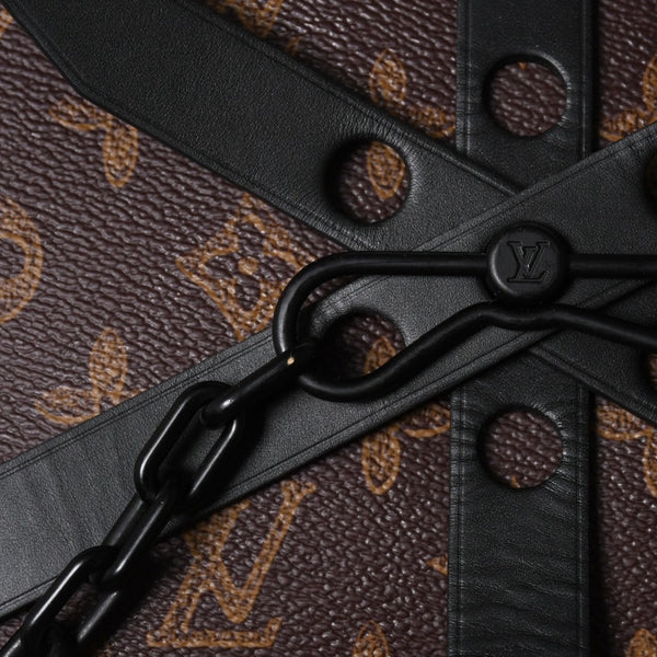 新品同様 LOUIS VUITTON ルイヴィトン ホイール ボックス ショルダーバッグ M59706 モノグラムキャンバス カーフレザー マッドブラック金具 中古 4a007198
