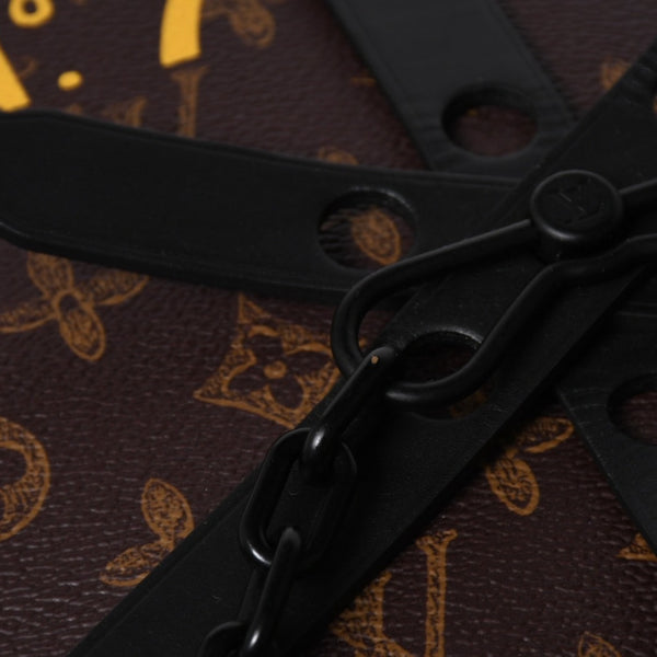 新品同様 LOUIS VUITTON ルイヴィトン ホイール ボックス ショルダーバッグ M59706 モノグラムキャンバス カーフレザー マッドブラック金具 中古 4a007198