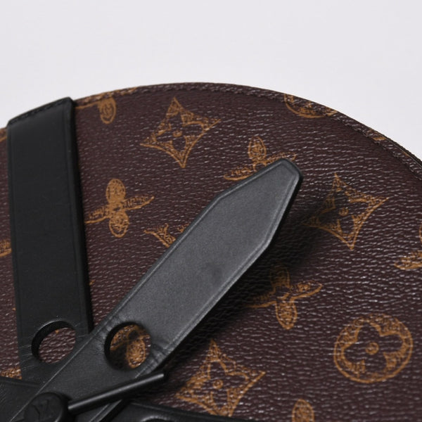 新品同様 LOUIS VUITTON ルイヴィトン ホイール ボックス ショルダーバッグ M59706 モノグラムキャンバス カーフレザー マッドブラック金具 中古 4a007198