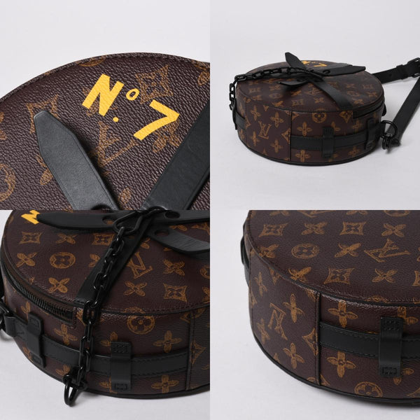 新品同様 LOUIS VUITTON ルイヴィトン ホイール ボックス ショルダーバッグ M59706 モノグラムキャンバス カーフレザー マッドブラック金具 中古 4a007198