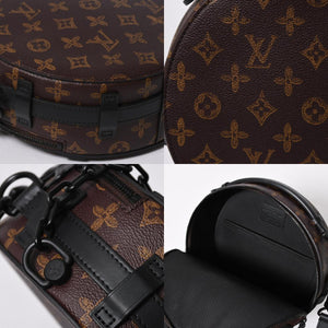 新品同様 LOUIS VUITTON ルイヴィトン ホイール ボックス ショルダーバッグ M59706 モノグラムキャンバス カーフレザー マッドブラック金具 中古 4a007198
