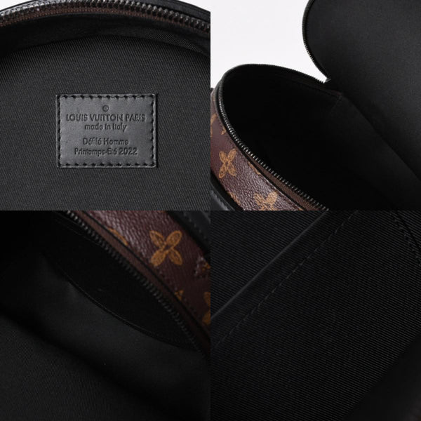新品同様 LOUIS VUITTON ルイヴィトン ホイール ボックス ショルダーバッグ M59706 モノグラムキャンバス カーフレザー マッドブラック金具 中古 4a007198