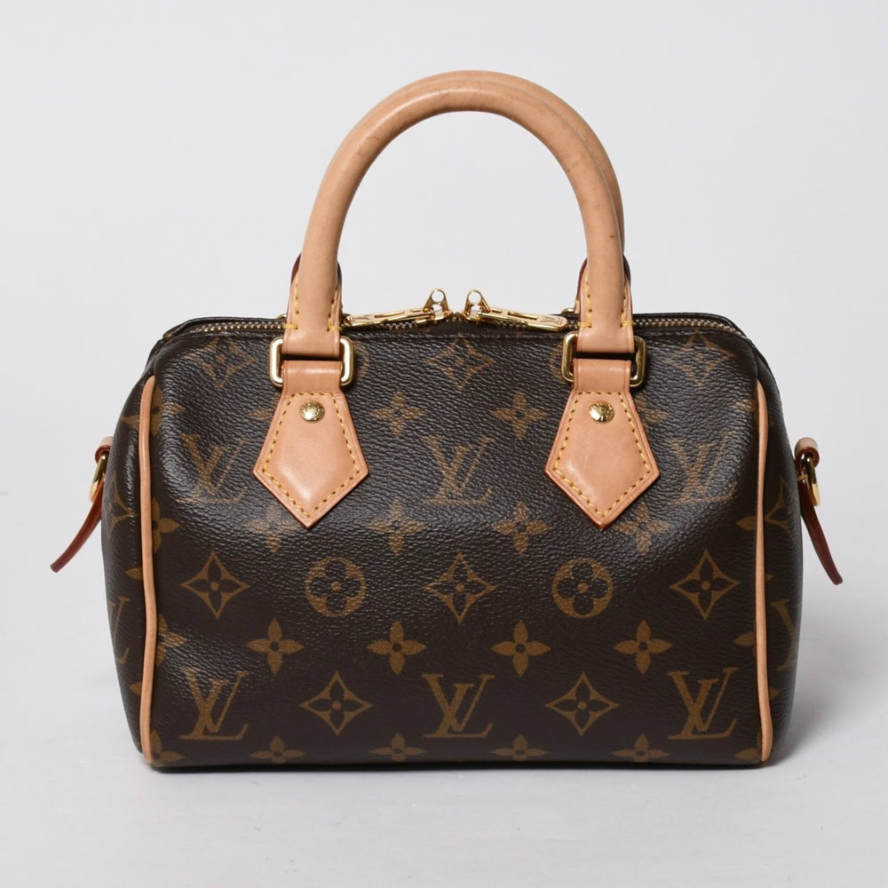 極美品 LOUIS VUITTON ルイヴィトン ハンドバッグ スピーディバンドリエール20 M46222 レザー PVC ブラウン ゴールド金具 中古 4a007154