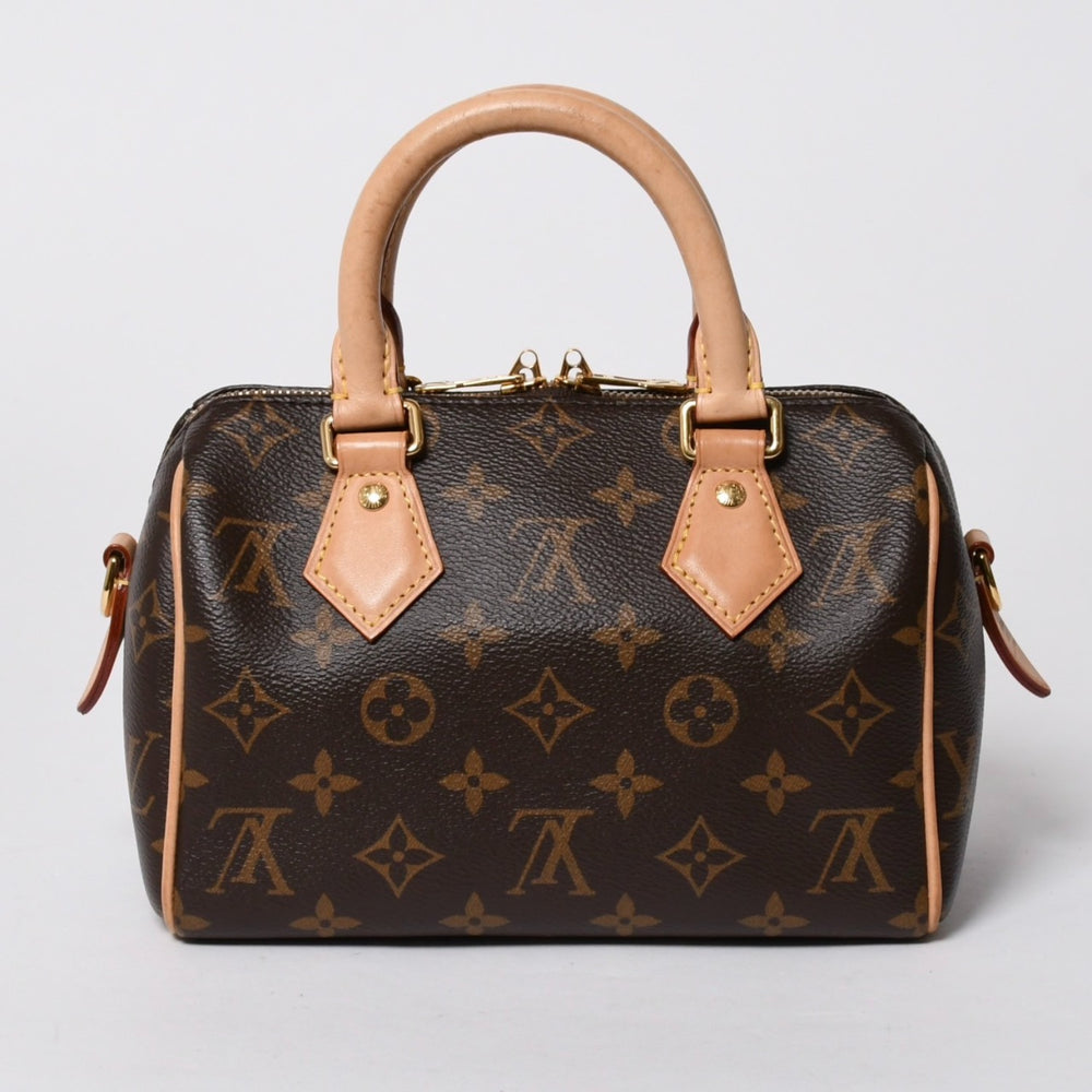 極美品 LOUIS VUITTON ルイヴィトン ハンドバッグ スピーディバンドリエール20 M46222 レザー PVC ブラウン ゴールド金具 中古 4a007154