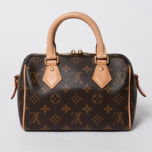 極美品 LOUIS VUITTON ルイヴィトン ハンドバッグ スピーディバンドリエール20 M46222 レザー PVC ブラウン ゴールド金具 中古 4a007154